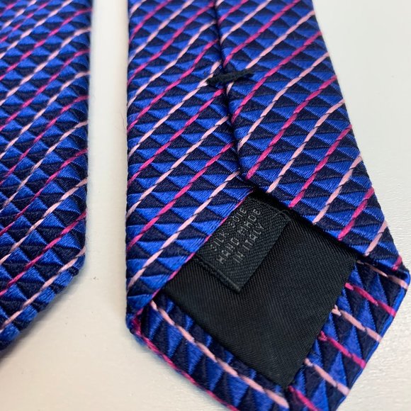 Alea Milan Blue Striped Silk Tie - Picture 3 of 7
